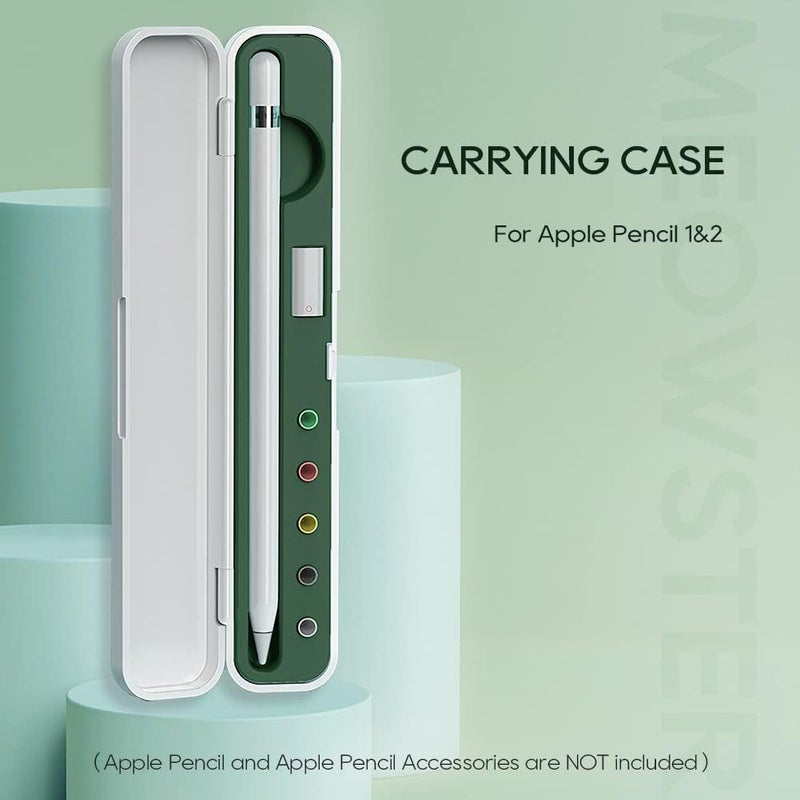Meowster Carrying Case for Apple Pencil 2nd Gen and 1st Generation - Storage Box with Lid for Apple Pencil - Pen Protective Case for iPad Pencil - Holder Accessories - Shock-Absorption (Olive Green) - Image 1